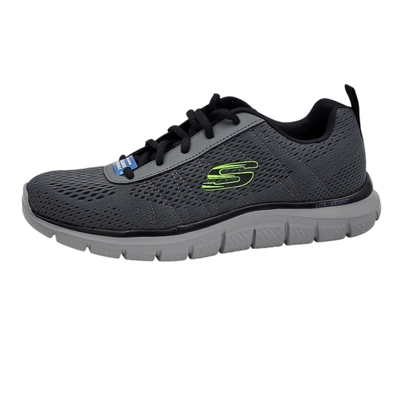 Skechers Track Moulton Jogger Men 9 Gray Lime Green S Logo Trainers Sneakers New main image 7